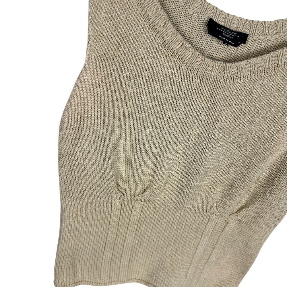 Max Mara Made In Italy Cotton Woven Y2K Knit Bustier Crop Top S - Picture 4 of 5